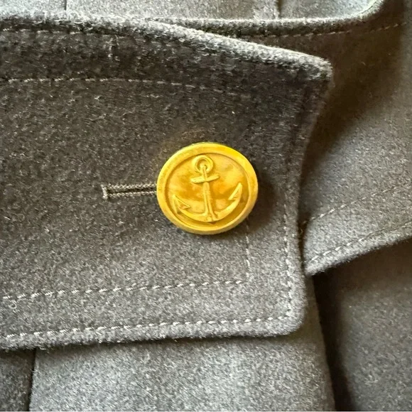 Coach 1941 Naval Officer Double Breasted Navy Wool Pea Coat with jeweled patches - Picture 7 of 10